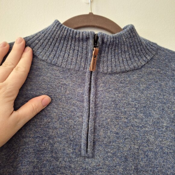 SMARTWOOL Men’s Sparwood Merino 1/4 Zip Alpine Heather Sweater - Picture 3 of 11